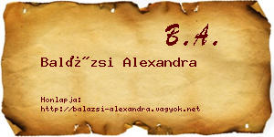 Balázsi Alexandra névjegykártya