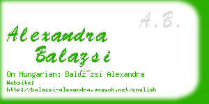 alexandra balazsi business card